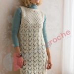 Ажурное платье спицами для женщин Red Heart